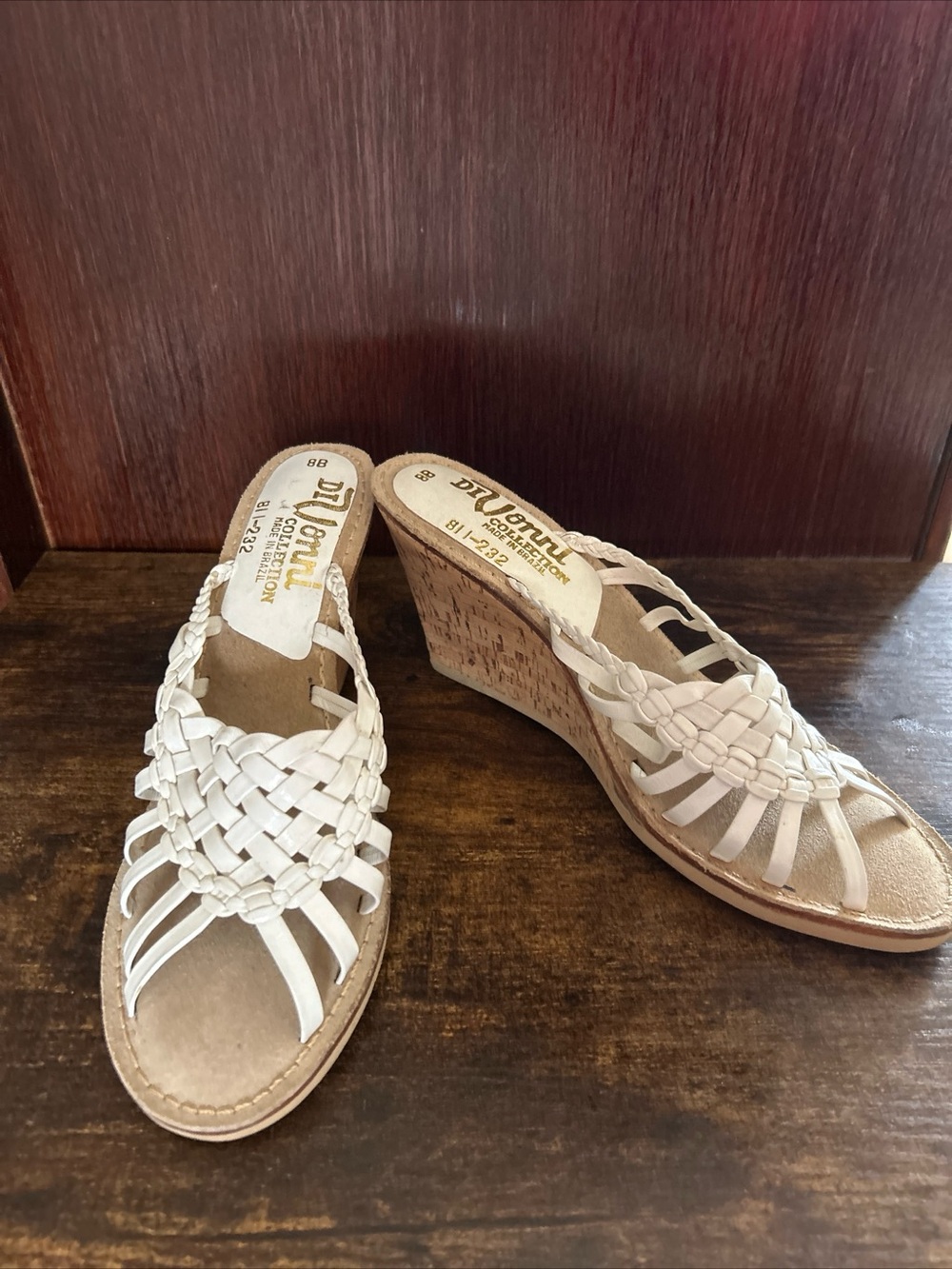 Vintage 1970s DiVonni White Braided Wedge Sandals - Picture 4 of 6